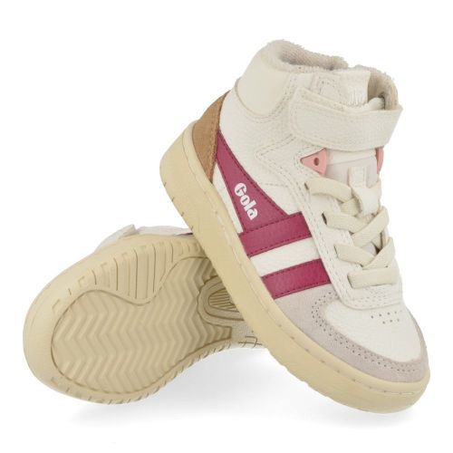 Gola sneakers wit Meisjes ( - wit roze sneaker met velcrosluitingcka540 talon) - Junior Steps