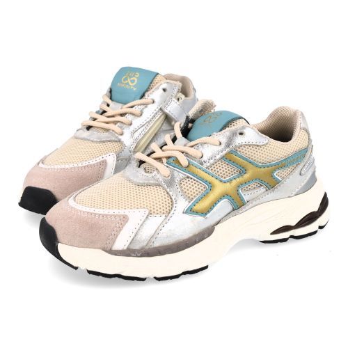 Hip sneakers beige  (beige metallic sneaker - H1161) - Junior Steps