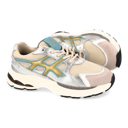 Hip sneakers beige  (beige metallic sneaker - H1161) - Junior Steps