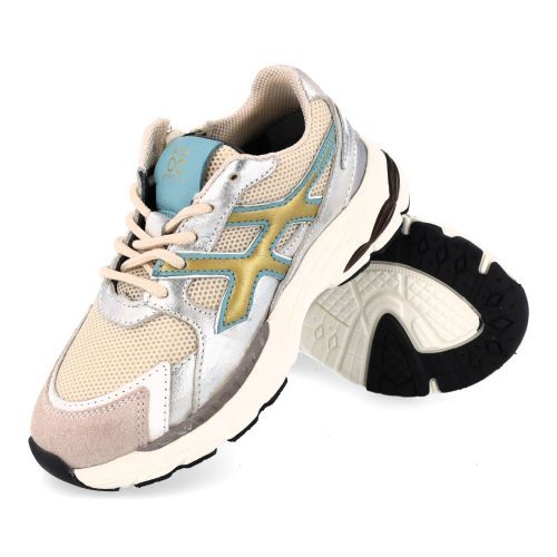 Hip sneakers beige  (beige metallic sneaker - H1161) - Junior Steps