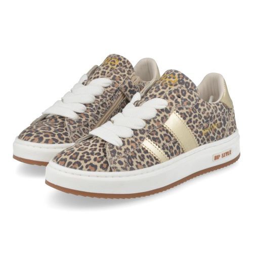 Hip sneakers beige Meisjes ( - beige sneaker met leopardprintH1811) - Junior Steps