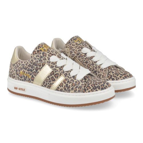 Hip sneakers beige Meisjes ( - beige sneaker met leopardprintH1811) - Junior Steps