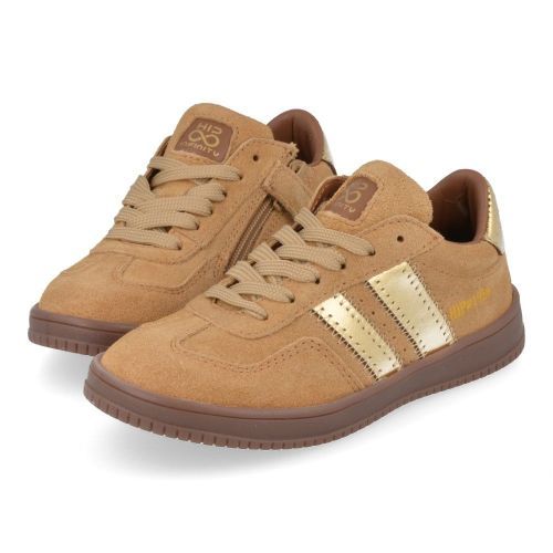 Hip sneakers beige Meisjes (Beige suéde sneaker - H1103/combi naturel) - Junior Steps
