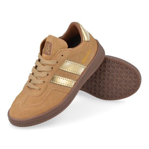 Hip sneakers beige Meisjes (Beige suéde sneaker - H1103/combi naturel) - Junior Steps
