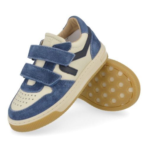 Hip sneakers blauw Jongens ( - blauwe klittenband sneakerH1619/K) - Junior Steps
