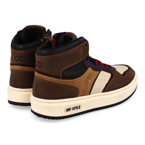 Hip sneakers bruin  (bruin blauwe sneaker - H1136) - Junior Steps