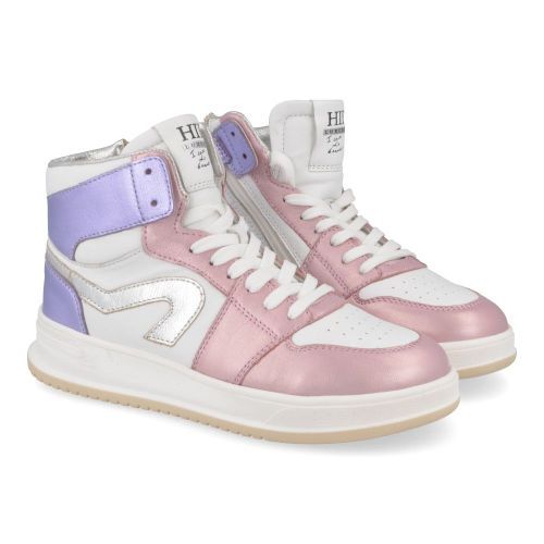 Hip sneakers roze Meisjes ( - combi kleur metallic sneakerH1012/E) - Junior Steps