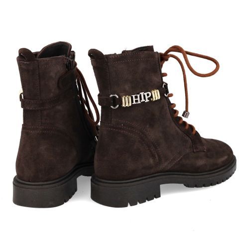 Hip veterboot donkerbruin Meisjes (donker bruin veterbottine - H1034) - Junior Steps