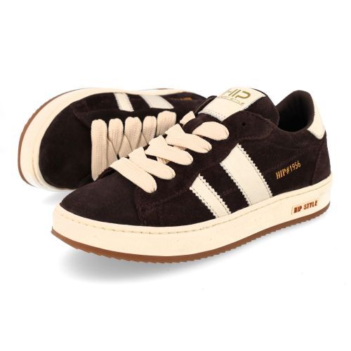 Hip sneakers donkerbruin  (Donker bruine sneaker - H1811) - Junior Steps