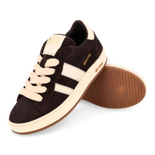 Hip sneakers donkerbruin  (Donker bruine sneaker - H1811) - Junior Steps