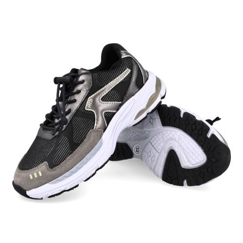 Hip sneakers zilver  (donker zilveren sneaker - H1662) - Junior Steps