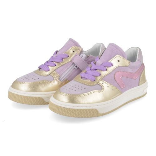 Hip sneakers lila Meisjes ( - goud lila metallic sneakerH1618/A) - Junior Steps