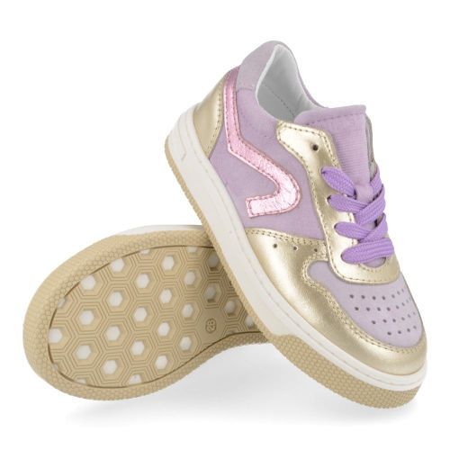 Hip sneakers lila Meisjes ( - goud lila metallic sneakerH1618/A) - Junior Steps