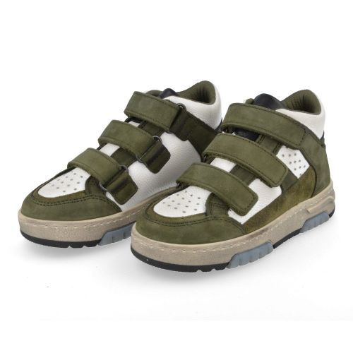 Hip sneakers kaki Jongens ( - kaki sneaker met velcrosluitingH1726) - Junior Steps