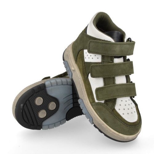 Hip sneakers kaki Jongens ( - kaki sneaker met velcrosluitingH1726) - Junior Steps