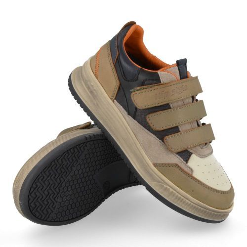 Hip sneakers kaki Jongens ( - kaki sneakerH1740) - Junior Steps