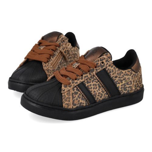 Hip sneakers beige Meisjes (leopard print suéde sneaker - H1120) - Junior Steps
