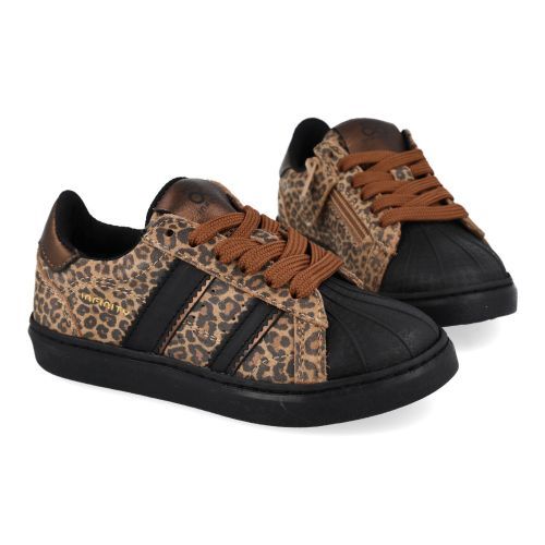 Hip sneakers beige Meisjes (leopard print suéde sneaker - H1120) - Junior Steps