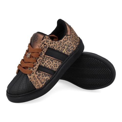 Hip sneakers beige Meisjes (leopard print suéde sneaker - H1120) - Junior Steps