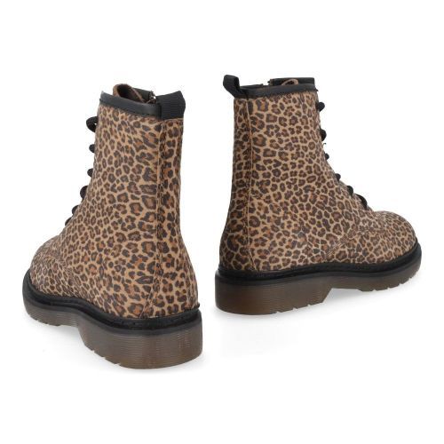 Hip veterboot camel Meisjes (Leopard suéde veterbottine - H1141/F) - Junior Steps