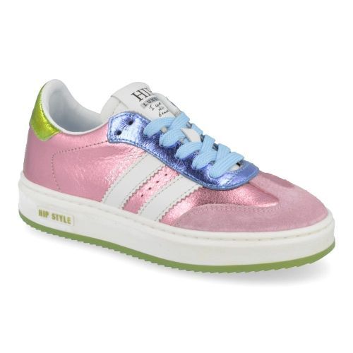 Hip sneakers roze Meisjes ( - Rozé metallic sneakerH1510/F) - Junior Steps