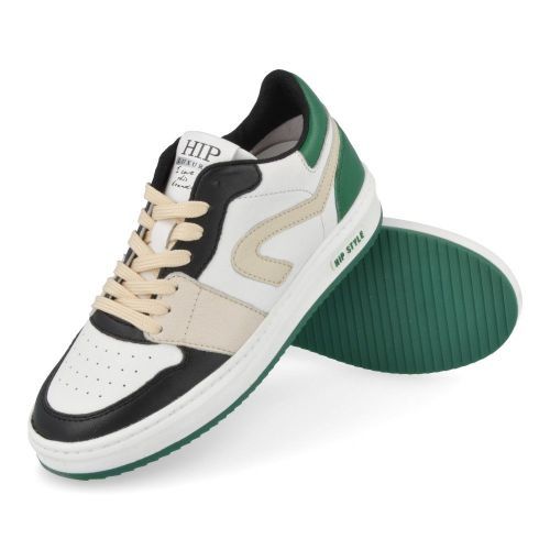 Hip sneakers Zwart  ( - witte sneaker met groen H1015) - Junior Steps