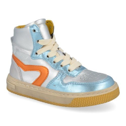 Hip sneakers blauw Meisjes ( - zilver blauwe sneakerH1301) - Junior Steps