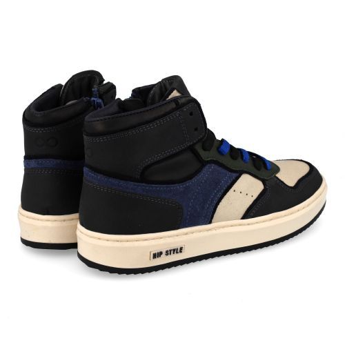 Hip sneakers blauw  (zwart blauwe sneaker - H1136) - Junior Steps