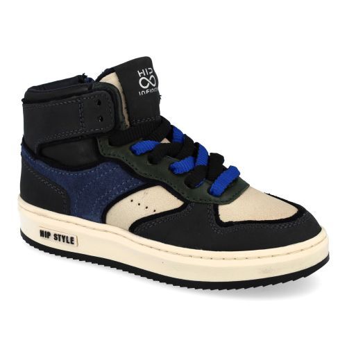 Hip sneakers blauw  (zwart blauwe sneaker - H1136) - Junior Steps