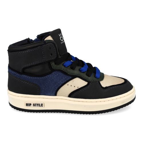 Hip sneakers blauw  (zwart blauwe sneaker - H1136) - Junior Steps