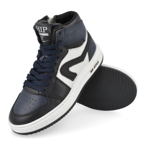Hip sneakers blauw  (zwart blauwe sneaker - H1765/C) - Junior Steps