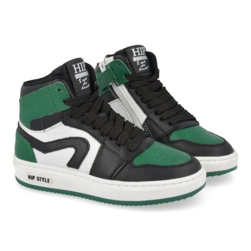 Hip sneakers groen  ( - zwart groene sneakerH1765/E) - Junior Steps