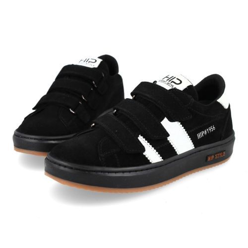 Hip sneakers Zwart  (Zwarte velcro sneaker - H7811) - Junior Steps