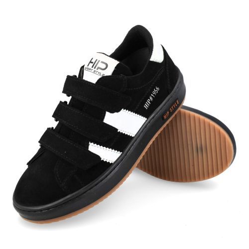 Hip sneakers Zwart  (Zwarte velcro sneaker - H7811) - Junior Steps