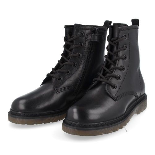 Hip veterboot Zwart Meisjes (zwarte veterbottine - H1141/A) - Junior Steps