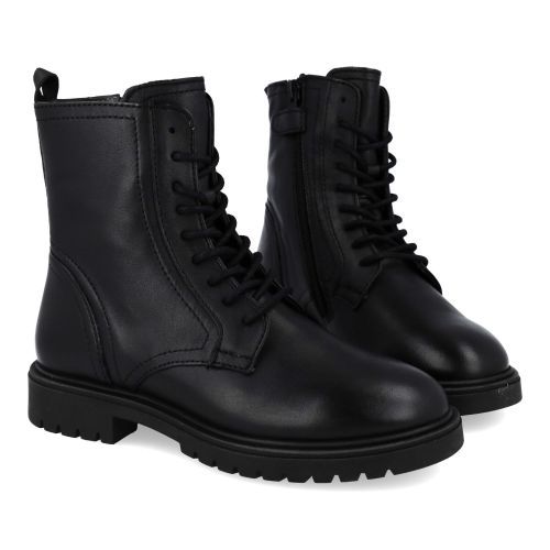 Hip veterboot Zwart Meisjes (zwarte veterbottine - H1234) - Junior Steps