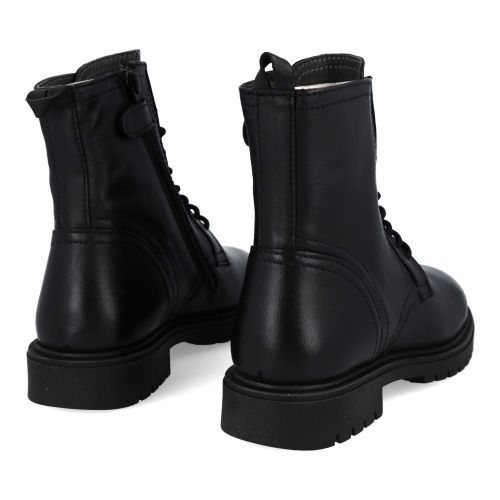 Hip veterboot Zwart Meisjes (zwarte veterbottine - H1234) - Junior Steps