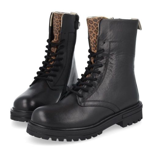 Hip Botte à lacets Noir Filles (H6129) - Junior Steps