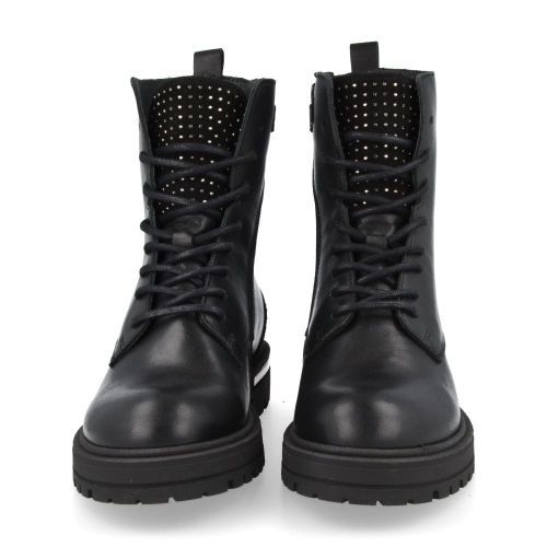 Hip veterboot Zwart Meisjes ( - zwarte veterbottineH1138/A) - Junior Steps