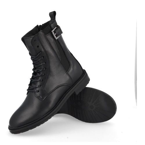 Hip Lace-up boots Black Girls (H1314) - Junior Steps