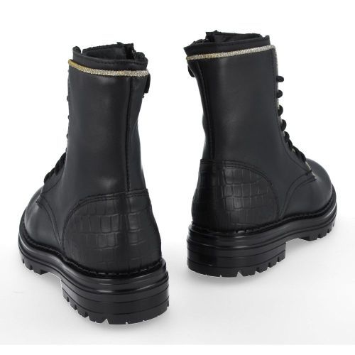 Hip Lace-up boots Black Girls (H6701) - Junior Steps