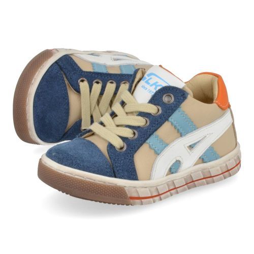 Luca sneakers blauw Jongens ( - blauw beige sneaker 2402) - Junior Steps