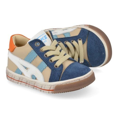 Luca sneakers blauw Jongens ( - blauw beige sneaker 2402) - Junior Steps