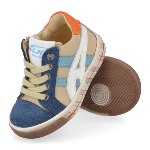 Luca sneakers blauw Jongens ( - blauw beige sneaker 2402) - Junior Steps