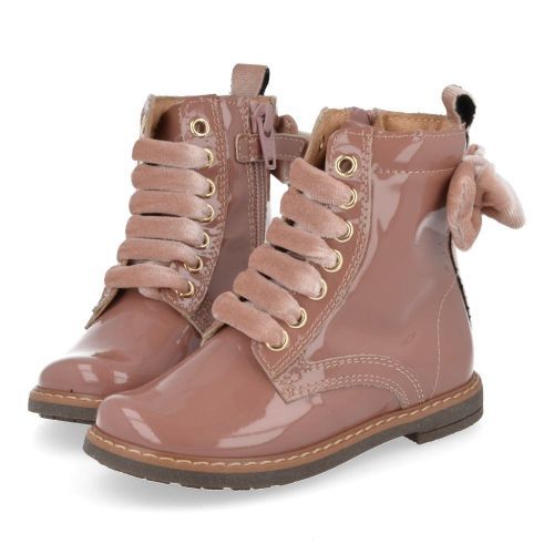 Lunella veterboot roze Meisjes ( - roze veterbottine met strik24430) - Junior Steps