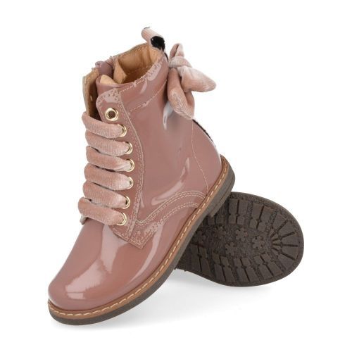 Lunella veterbottine roze Meisjes ( - roze veterbottine met strik24430) - Junior Steps