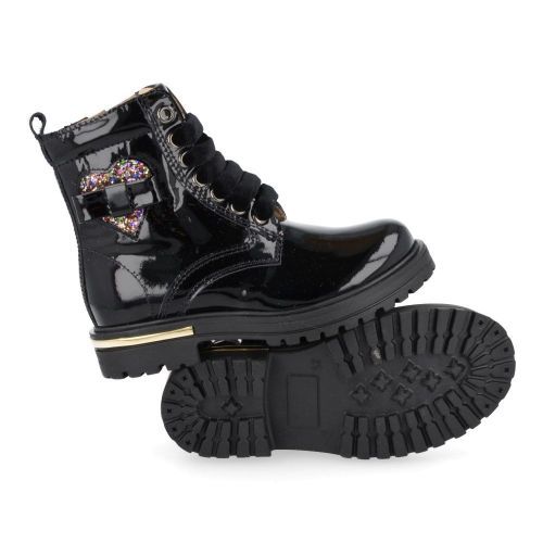 Lunella Lace-up boots Black Girls (24412P) - Junior Steps