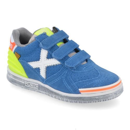 Munich sneakers blauw Jongens ( - blauwe sneaker met geel en oranje1514302) - Junior Steps