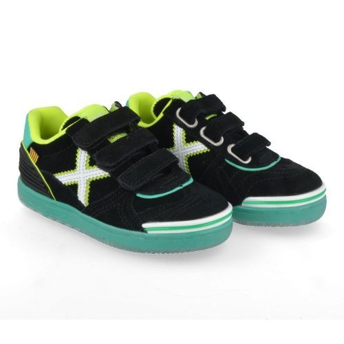 Munich sneakers Zwart Jongens ( - zwarte sneaker met groen1514292) - Junior Steps