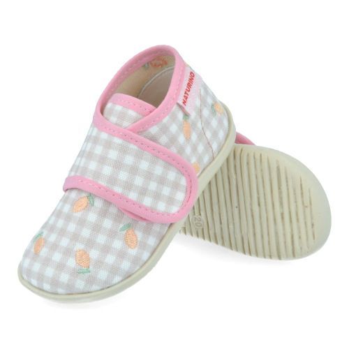 Naturino Pantoffels beige Meisjes (binnenhuispantoffel in vichyruitjes - ausia) - Junior Steps